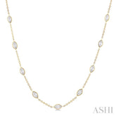 3 Ctw Marquise Cut Diamond Fashion Necklace in 14K Yellow Gold